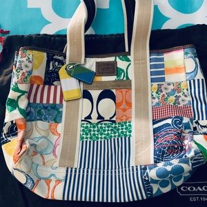 Coach multi colored patch purse